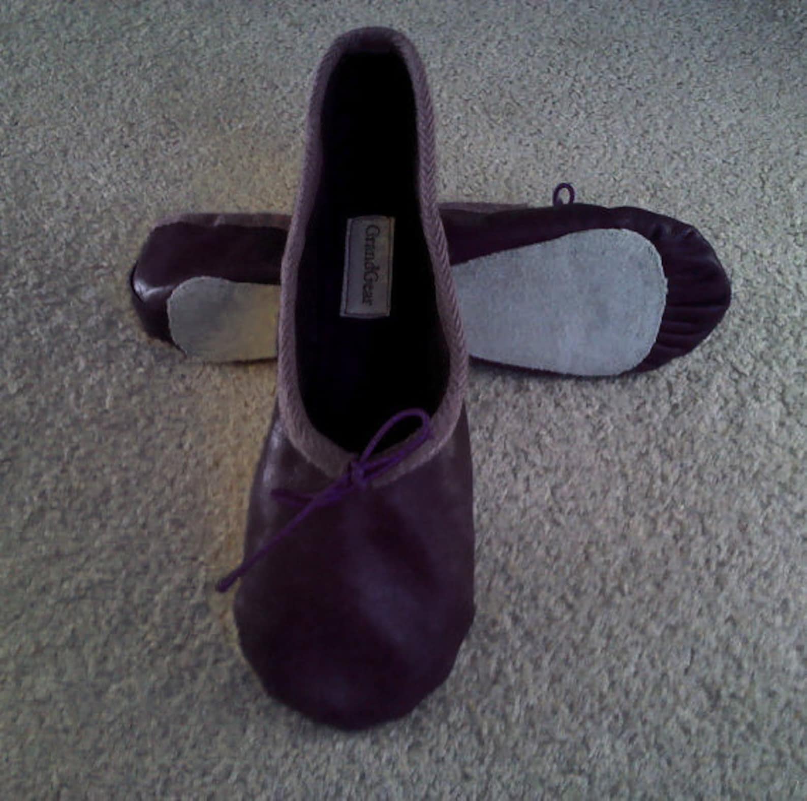 dark aubergine leather ballet shoes - full sole or split sole - adult sizes