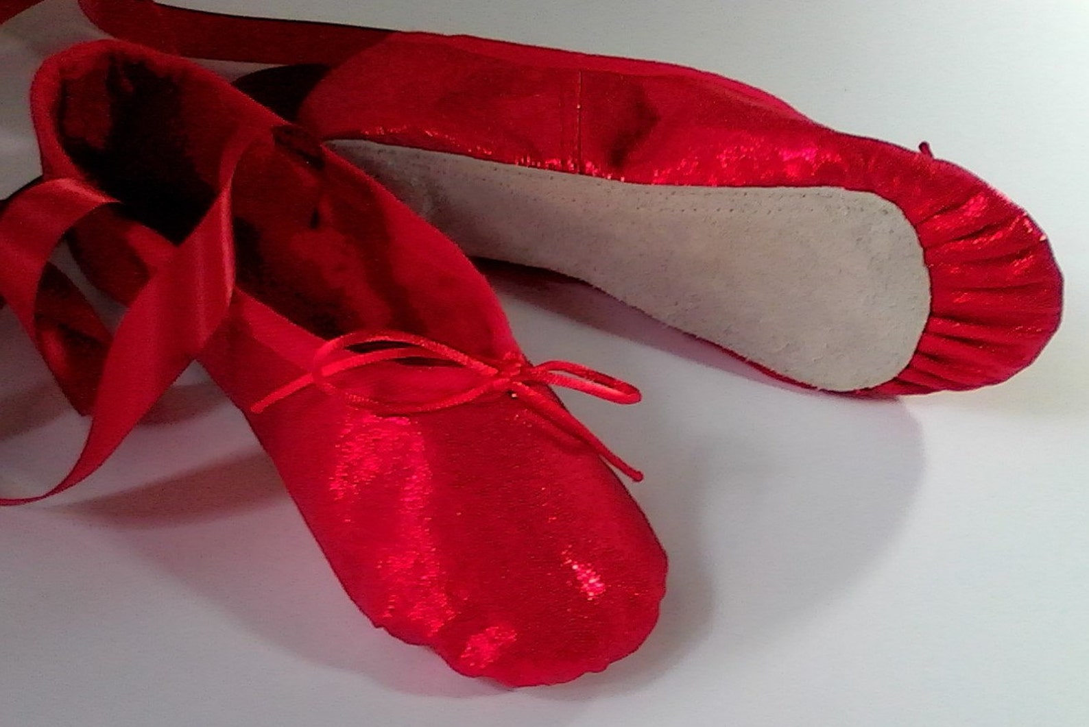 ruby red sparkle ballet slippers - full sole - children's sizes ruby red sparkle ballet slippers - full sole - children's sizes