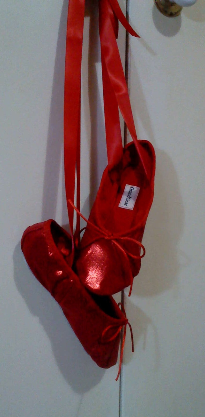 red glitter ballet slippers