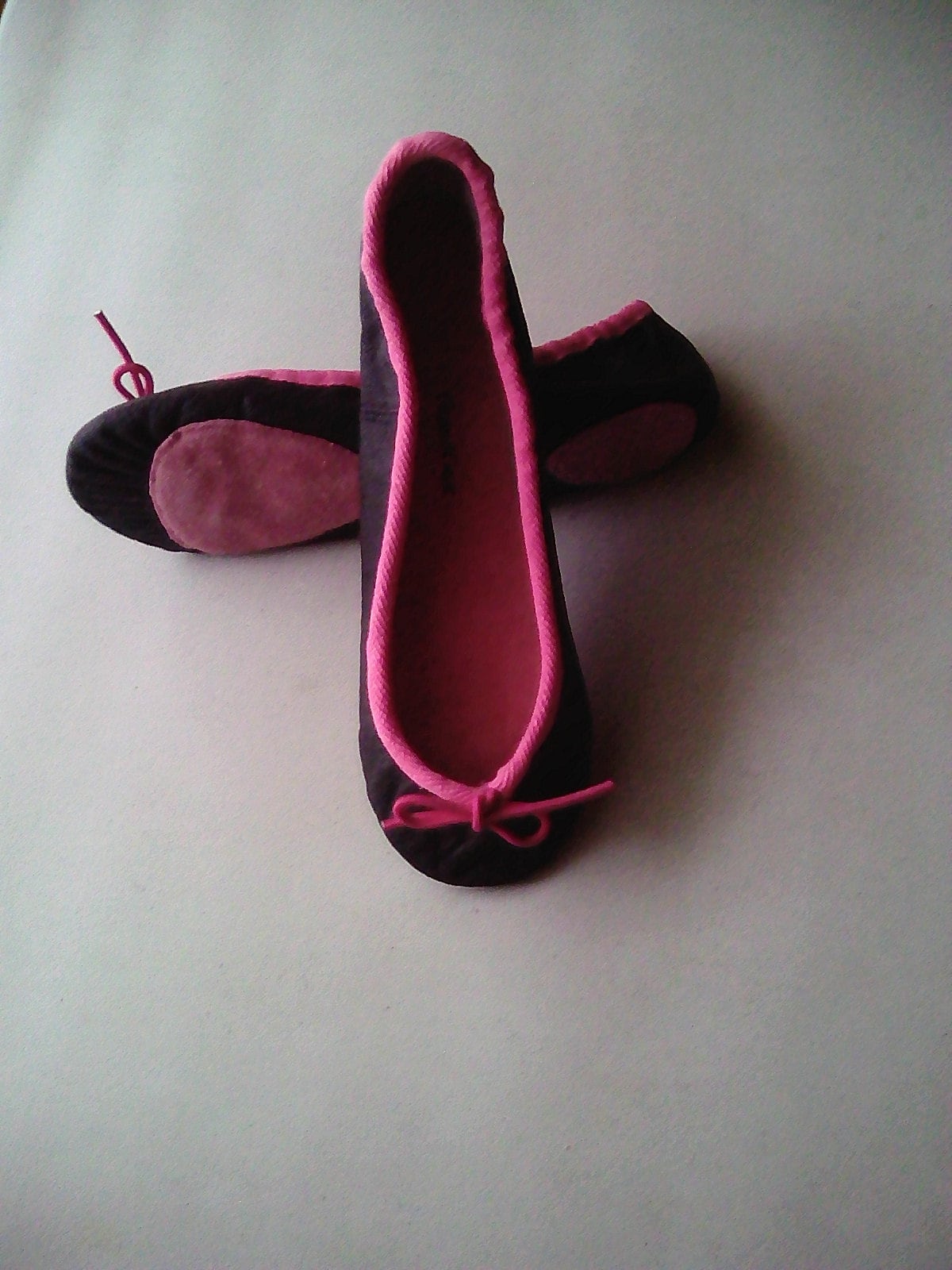 Extreme Lowcut Black Leather Ballet Shoes With Contrasting Etsy