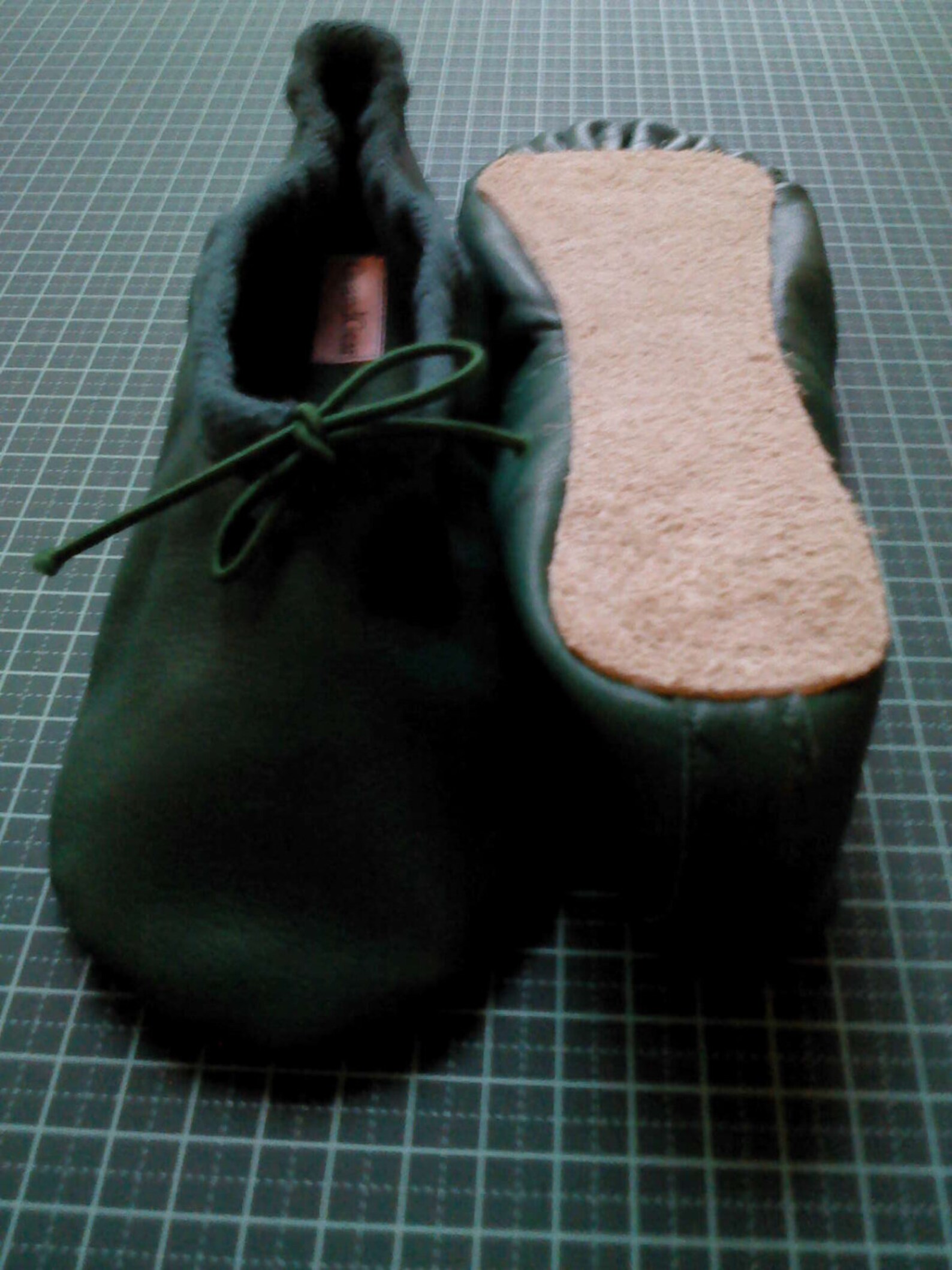 green leather ballet shoes - full sole or split sole - adult sizes