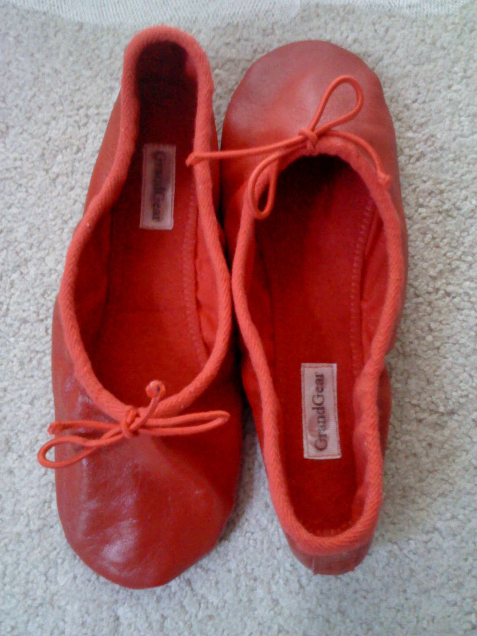 red leather ballet slippers - full soles or split soles