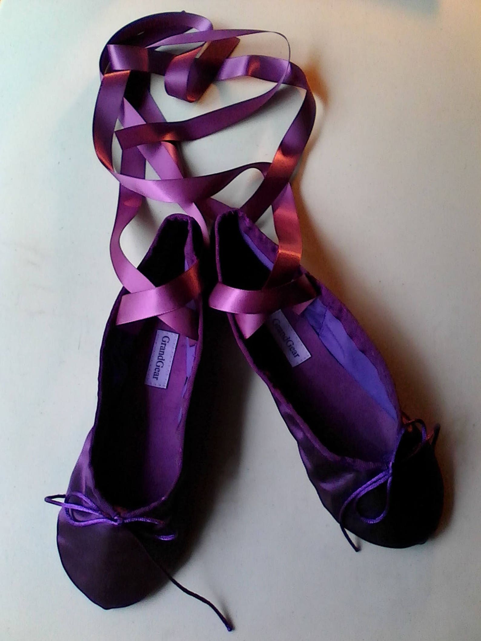 dark plum purple satin ballet shoes - split sole (or full sole) - adult sizes