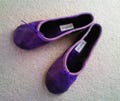 Purple Leather Ballet Shoes - Full sole - Adult sizes