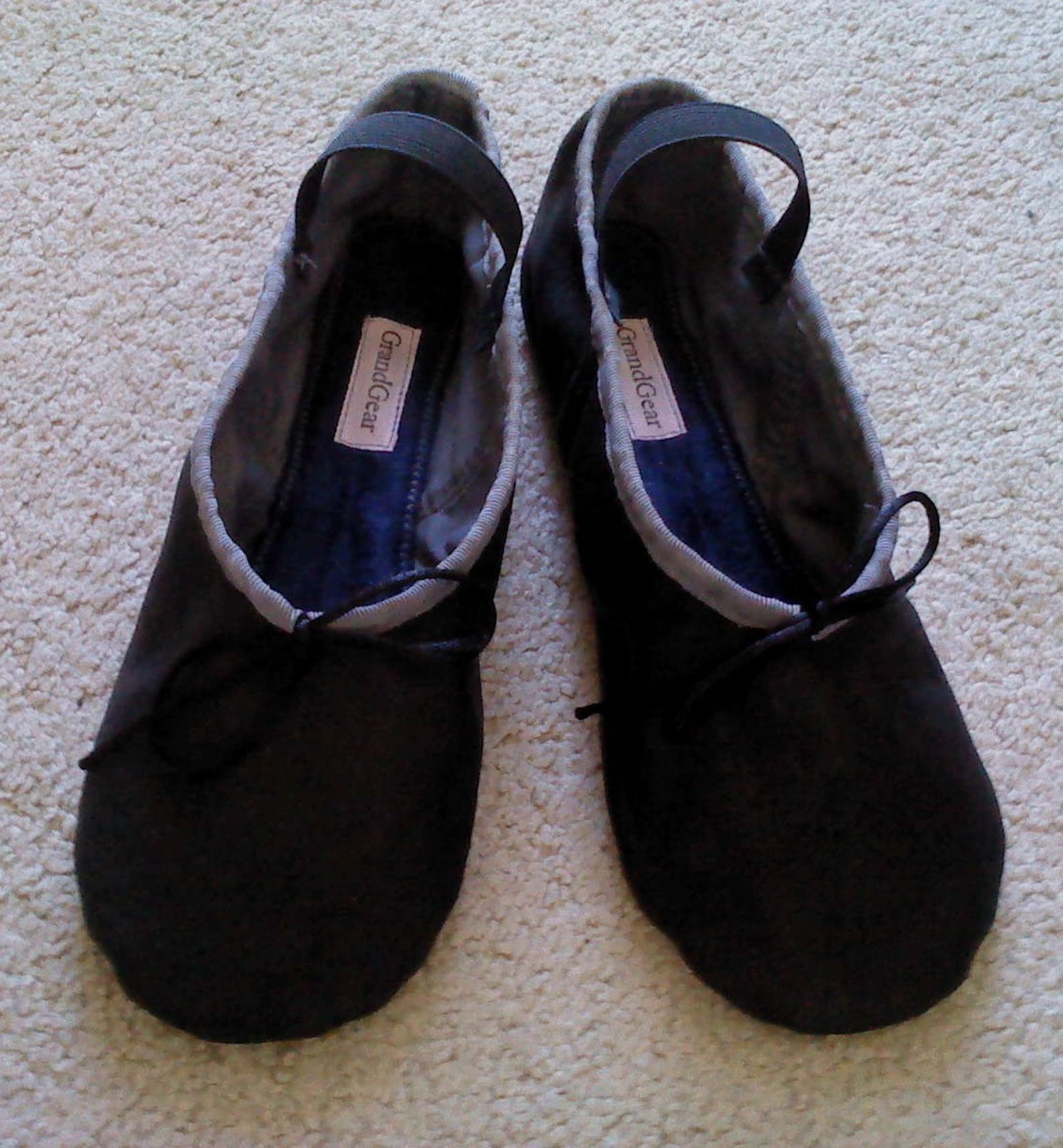 anthracite grey leather ballet shoes - full sole - adult sizes