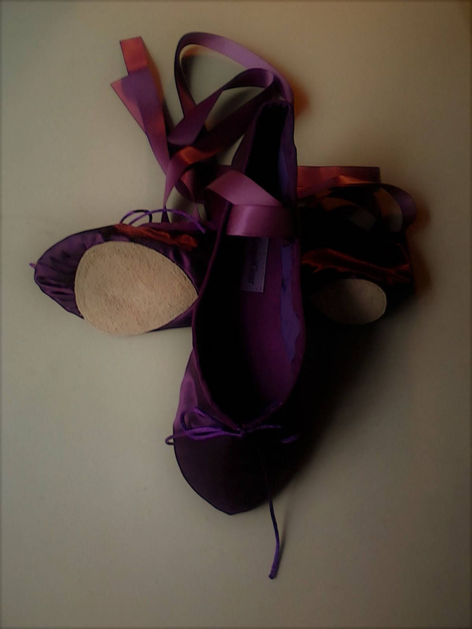 dark plum purple satin ballet shoes - split sole (or full sole) - adult sizes