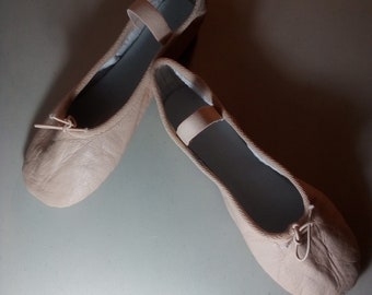 Ballet Pink Leather Ballet Slippers Handmade Children's Ballet Shoes Full Sole or Split Sole  Girls' Ballet Slippers