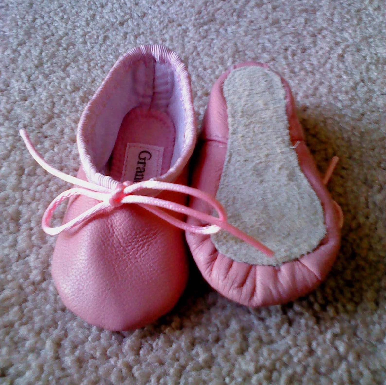 lambskin baby ballet slippers - size newborn infants