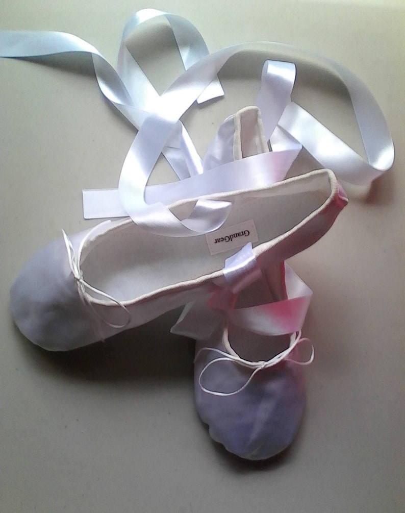 white satin ballet slippers