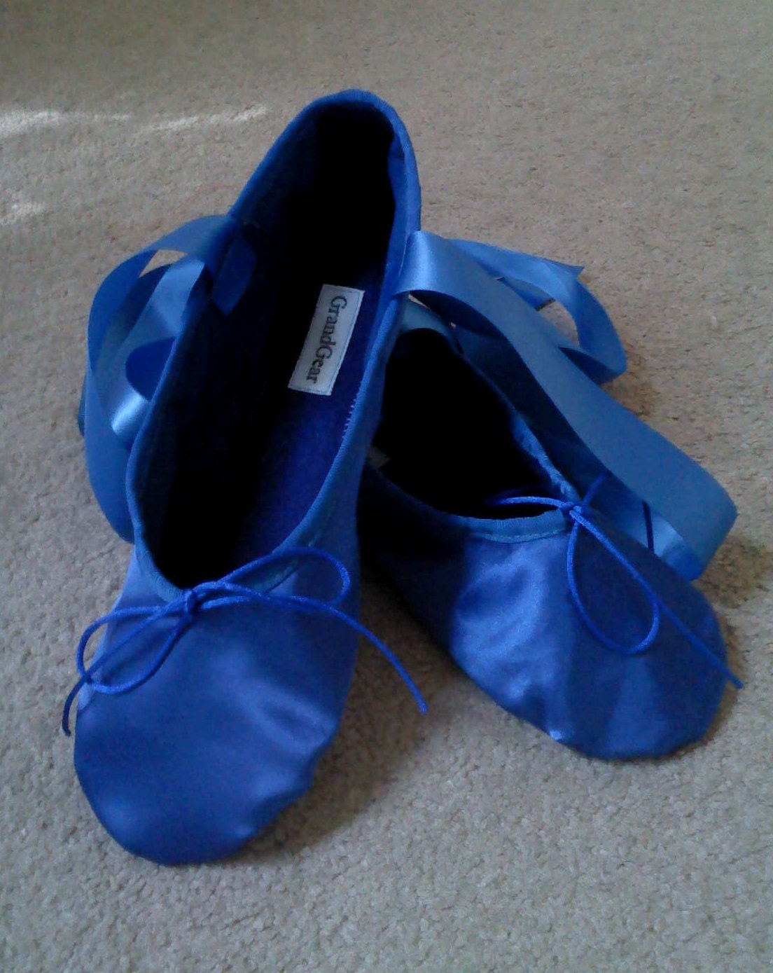 Royal Blue Satin Ballet Shoes Adult Sizes Ballet Slippers With Etsy UK