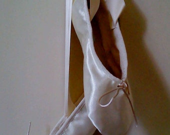 Ivory Satin Ballet Slippers in Adult sizes - Full  or Split Soles