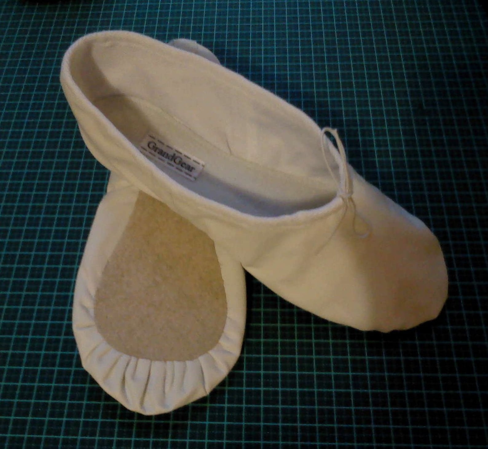 white leather ballet slipper - full sole - adult sizes