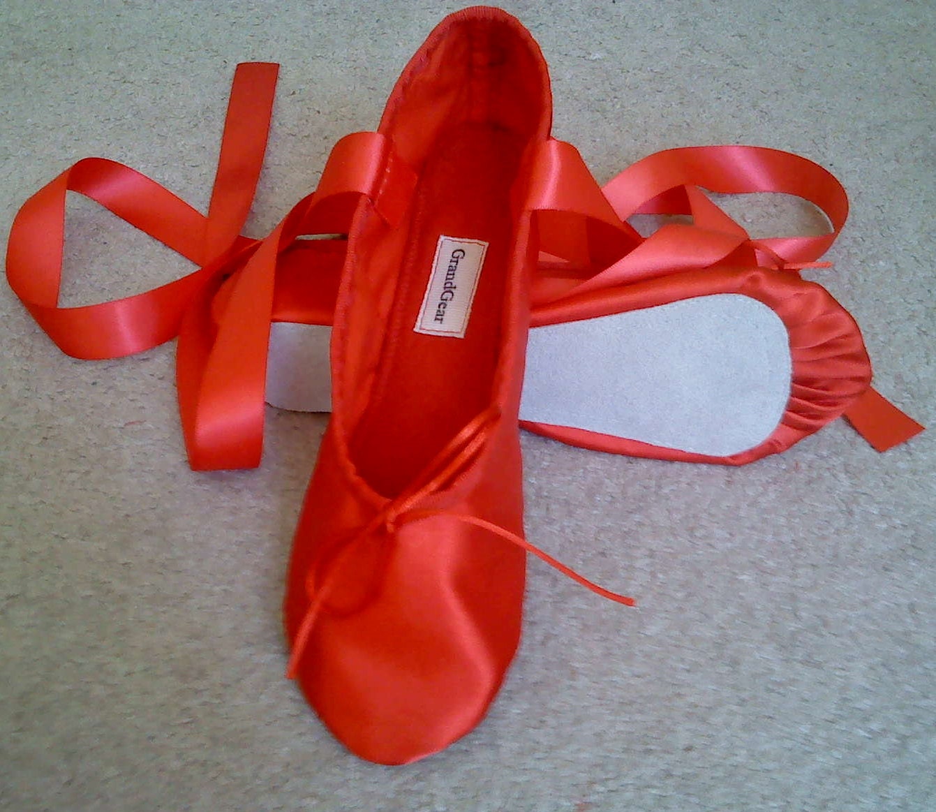 red satin slippers