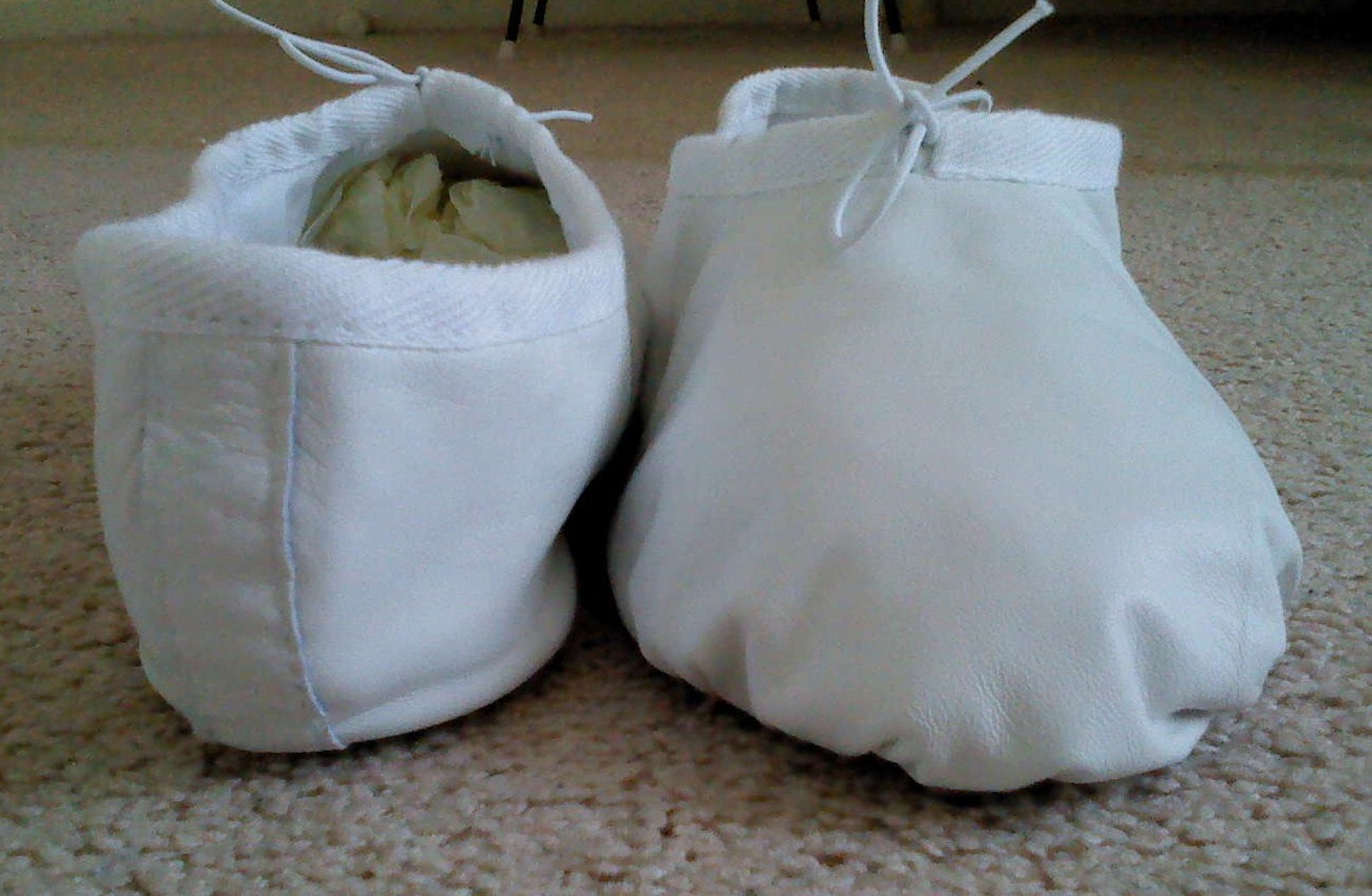 white leather ballet slipper - full sole - adult sizes