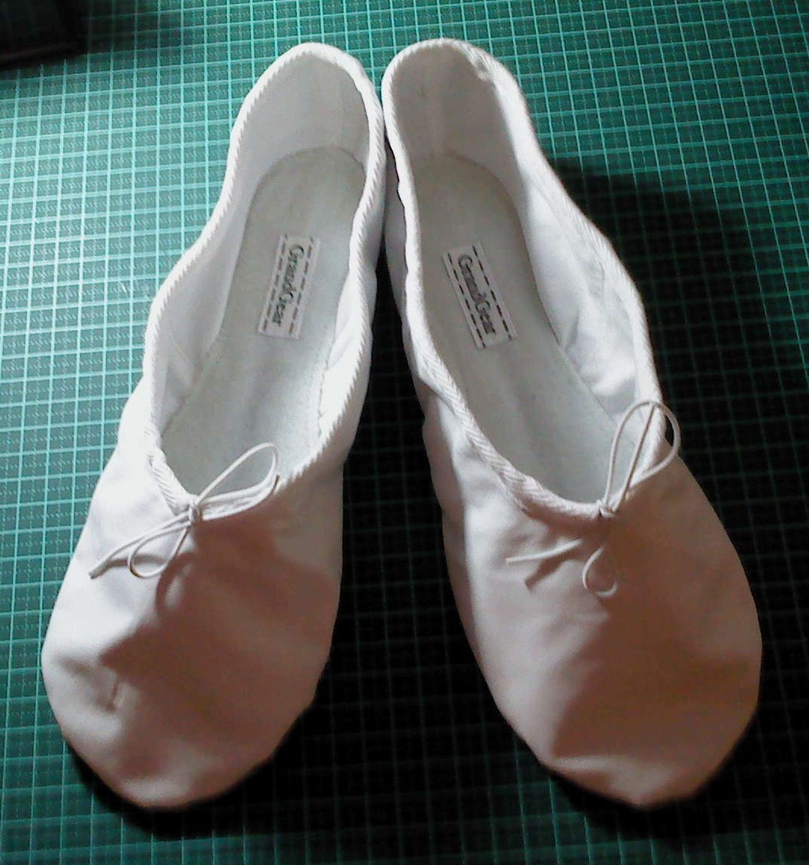 white leather ballet slipper - full sole - adult sizes