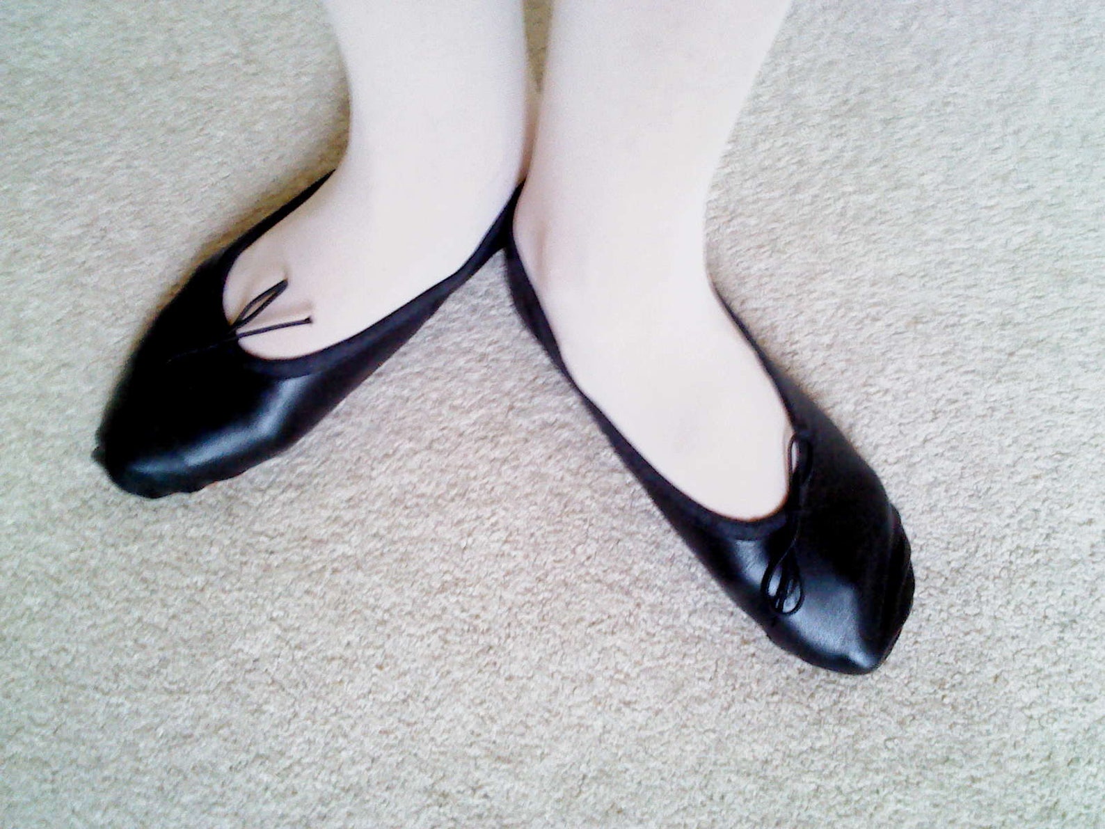 black leather ballet slippers -adult/women's sizes - full sole or split sole