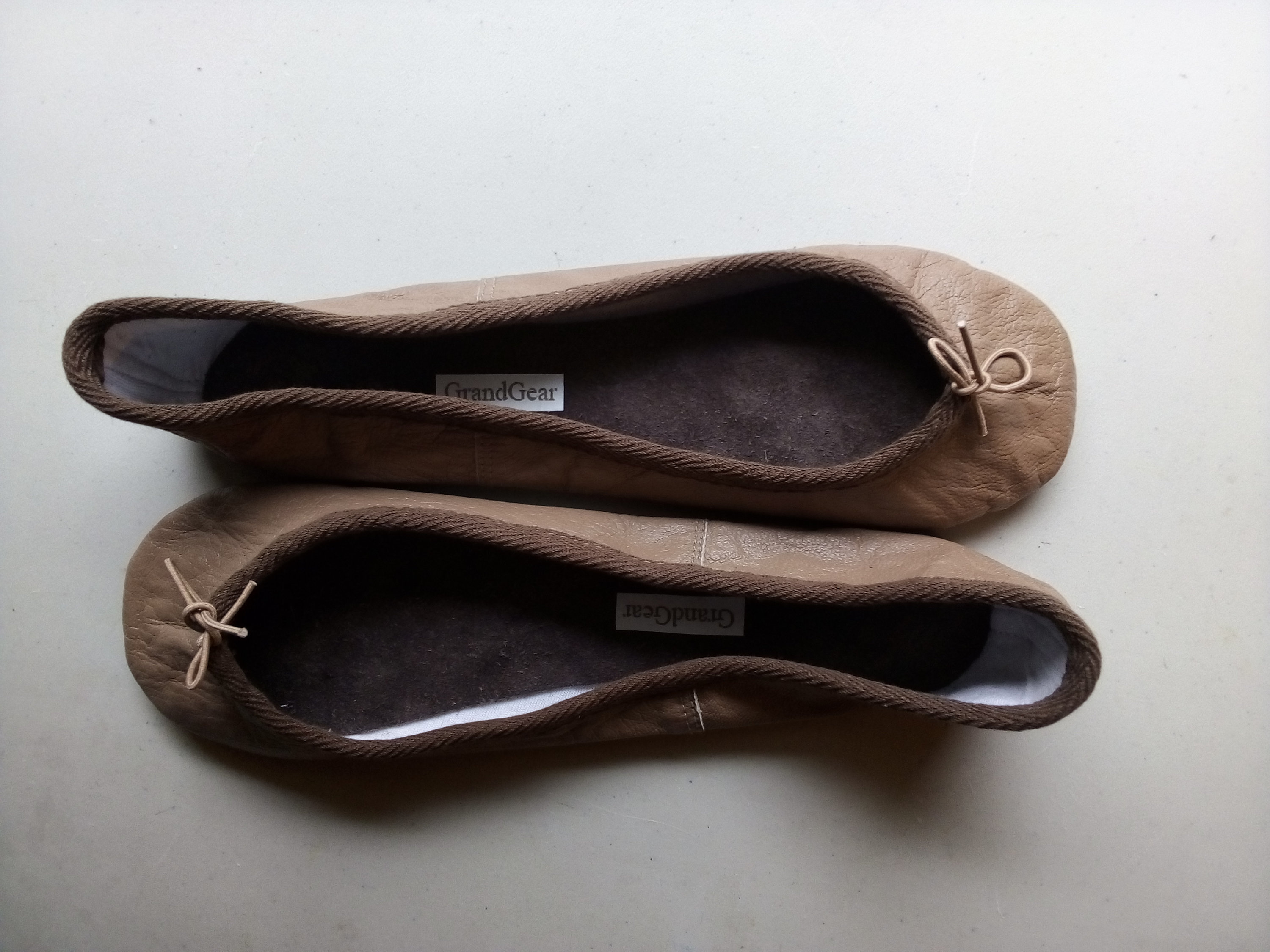 Low Cut/shortened Vamp Caramel Brown Leather Ballet Shoes - Etsy Australia