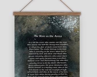 Theodore Roosevelt quote, The Man in the Arena FINE ART PRINT, Inspirational quote, Daring Greatly, Office Decor, Leaving gift, Wall hanging