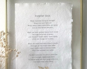 Cotton Anniversary Gift for her, Custom poem print, Framed paper anniversary gift, 2nd Anniversary Gift, Anniversary poem print, Love Poem