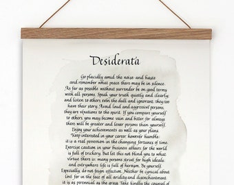 Positivity gift. DESIDERATA calligraphy print. Go Placidly.  Max Ehrmann poem. Housewarming gift. Literature print. Inspirational print