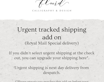 Urgent tracked shipping add on -UK ONLY