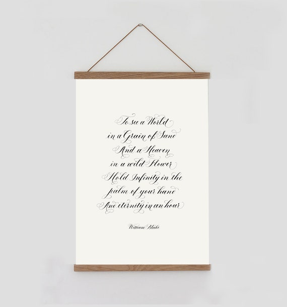 William Blake Quote Auguries Of Innocence In Calligraphy To Etsy