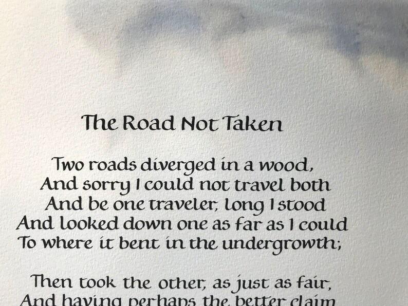 Robert Frost the Road Less Traveled Poem Print. the Road Not Etsy Australia