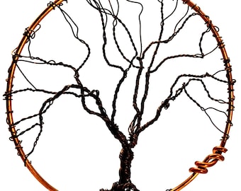 Tree of Life Copper Wire in Hand-bent Hoop