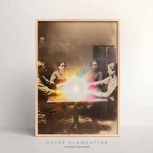 Vintage Seance Spirit Photography Art Printable – Mysterious Occult Paranormal Glow, Victorian Ghostly Aesthetic, Dark Academia Wall Art
