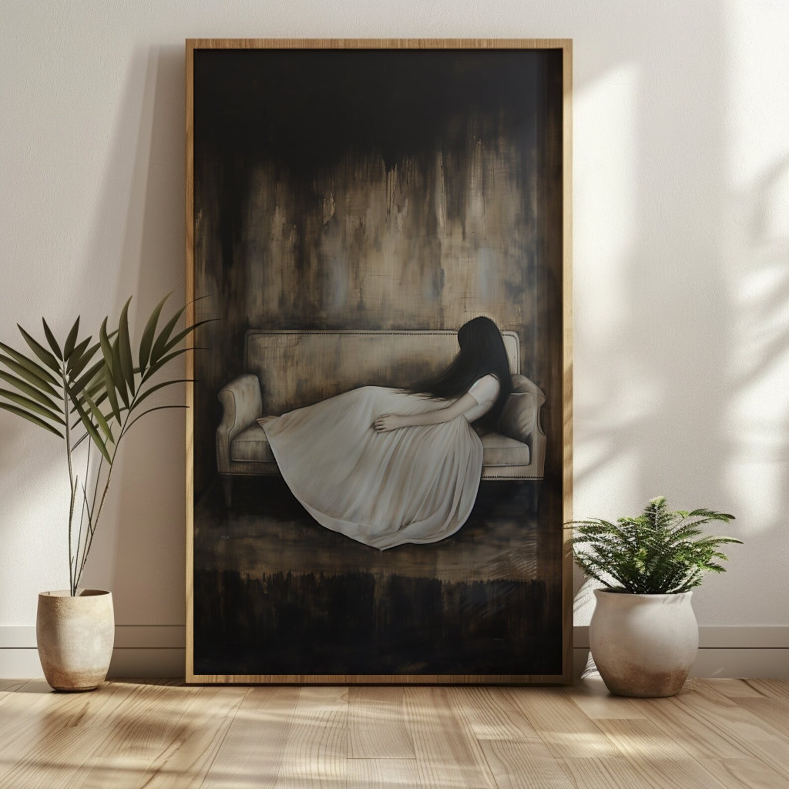 Woman on Sofa | Antique Oil Portrait Digital Art | PRINTABLE | 300dpi ...