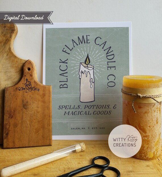 Black Flame Candle Co 8x10 Digital Download PDF Hocus Etsy