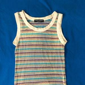 1990s Dolce Gabbana Stripe Vest Top