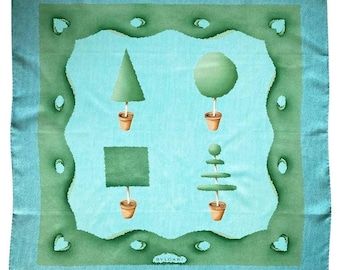 1980s Bulgari by Davide Pizzigoni Mint Green Silk Scarf