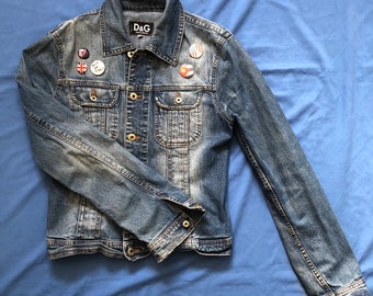 Buy 1990s DOLCE & GABBANA Denim Jacket With Original Pins Online
