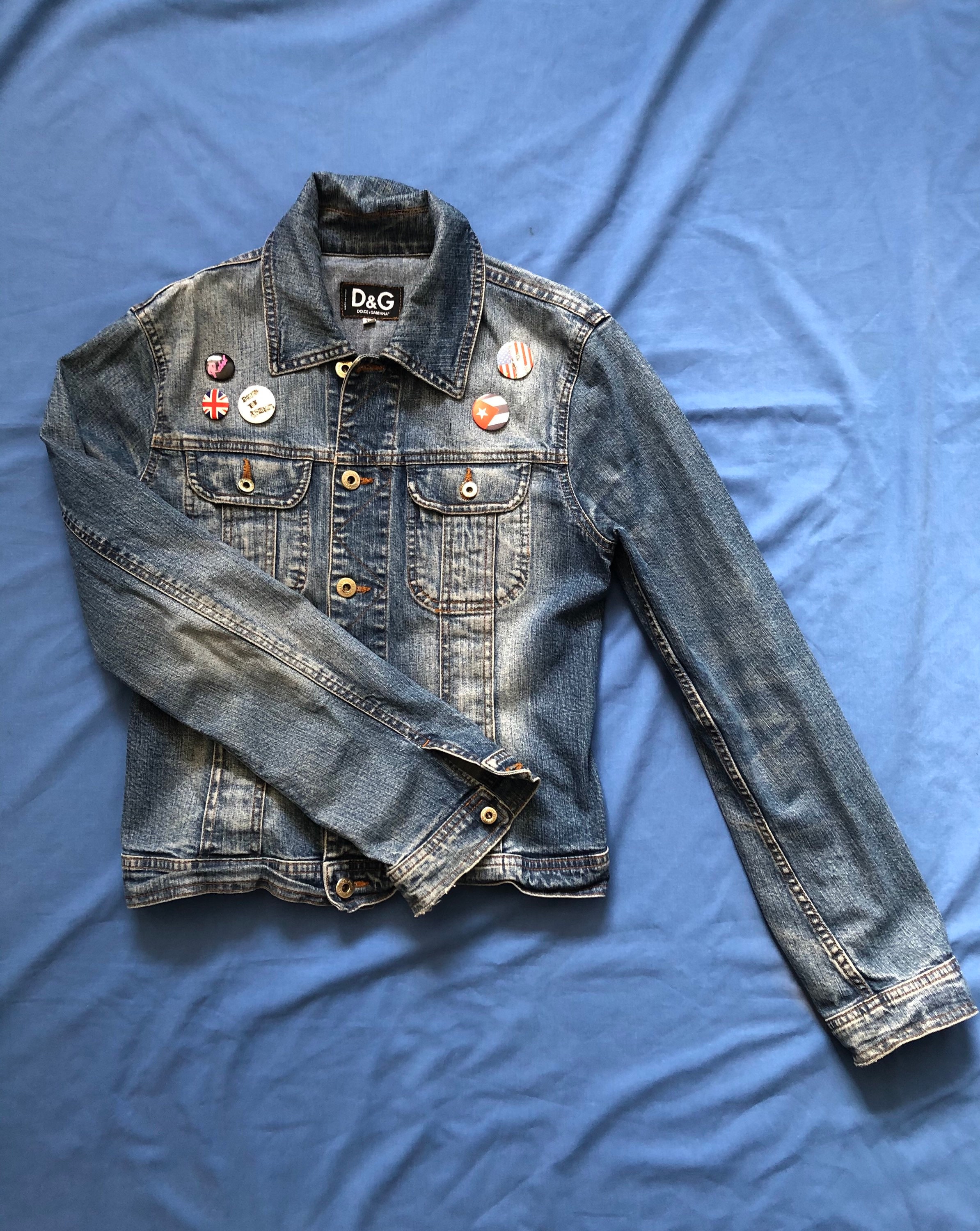 1990s DOLCE & GABBANA Denim Jacket With Original Pins - Etsy