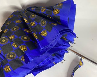 1980s Gianni Versace Medusa Blue Umbrella
