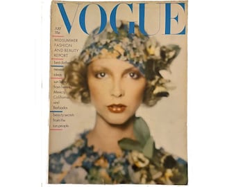 1974 VOGUE Magazine -  Cover by David Bailey- "Impression of a Mid-summer Evening"
