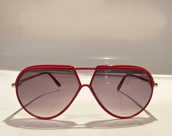 Yves Saint Laurent Red Teardrop Sunglasses 1980s