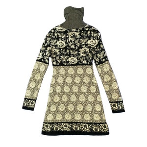 1980S Kenzo Floral Geometric Knitted Dress