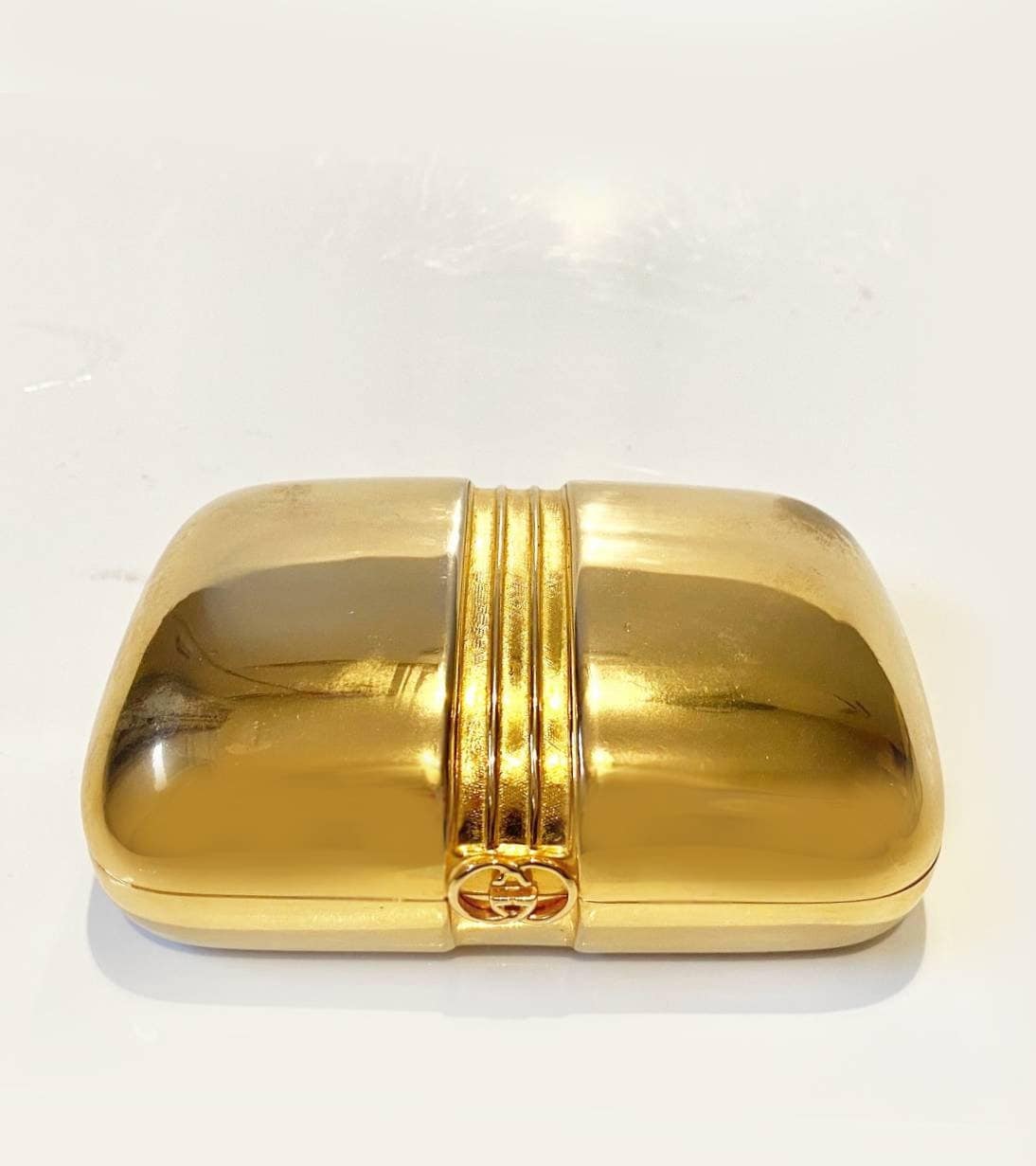 Gucci Sherry Line Gold Tone Metal Soap Jewellery Pill Box