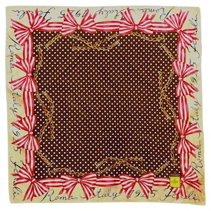 2000s Fendi Roma Dotted Bows Cotton Scarf