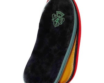 1980s Gucci Black Suede Slippers Travel Zipped case