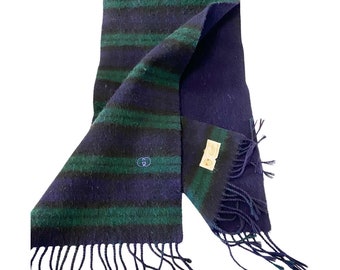 1980s Gucci Cashmere Wool Striped Scarf