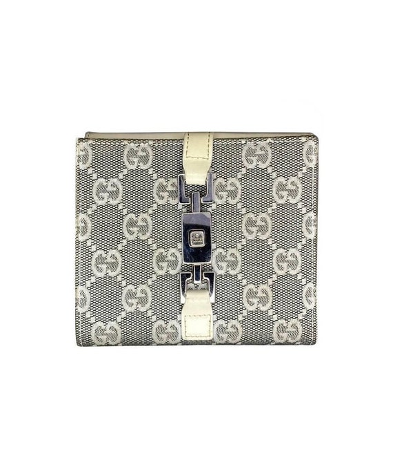 2000er Jahre Gucci Jackie Grau WeiBes Monogram Canvas Portemonnaie Etsy