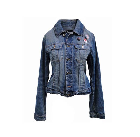 1990s DOLCE & GABBANA Denim Jacket With Original Pins - Etsy