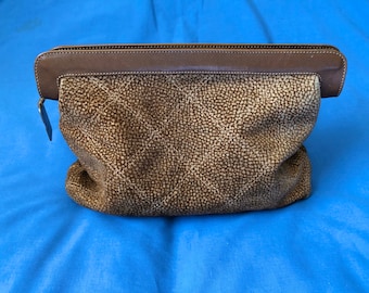 1980s Borbonese by Redwall  Suede Toiletry Bag