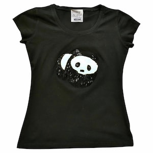 1990s Vintage Moschino Sequin Panda T Shirt