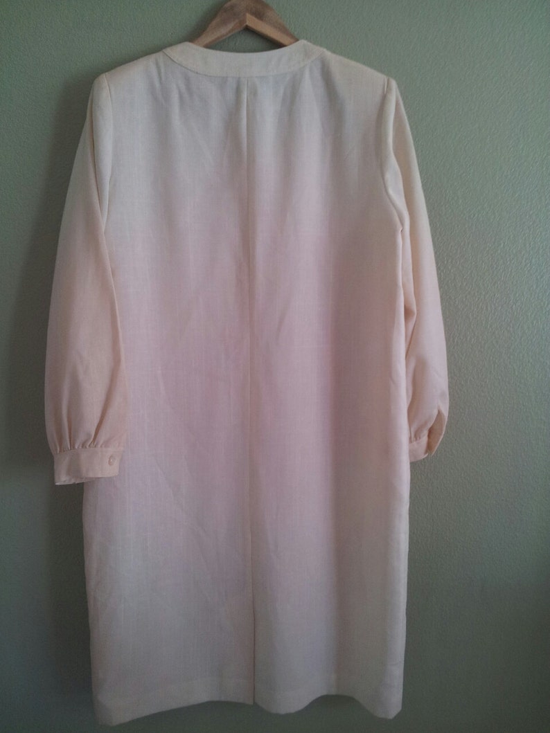 Vintage Classic White Long Sleeve Sheath Dress by The Wilroy Traveler New York Size 14