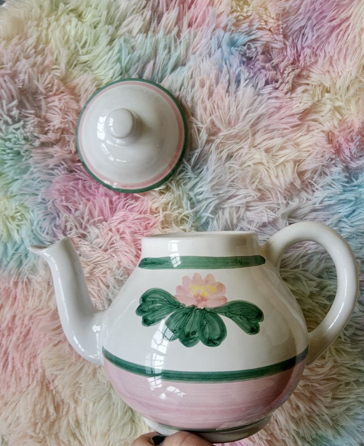 CALECA Italy Hand Painted Ceramic Teapot Melliso Etsy