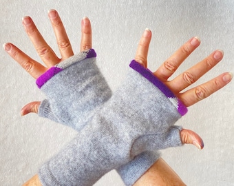 Custom Cashmere fingerless gloves / wrist warmers / texting gloves - Custom Order - Eco Friendly Upcycle